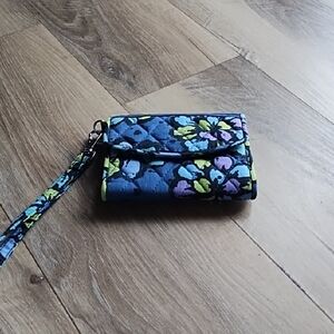 Vera Bradley Blue Floral Wristlet